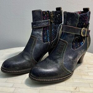Spring Step L’Artiste Black and Multicolor Ankle Booties - Nancies